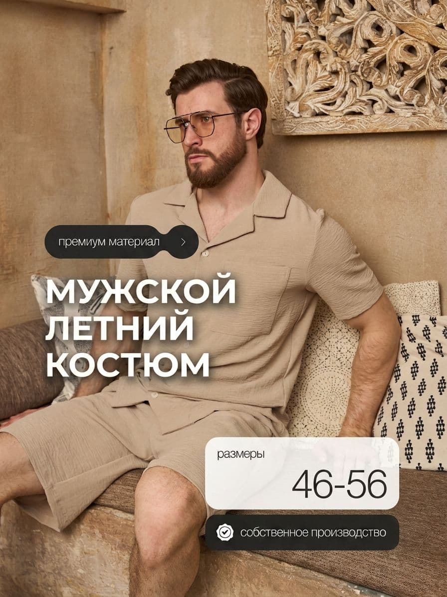 Летний костюм мужской TM LIMITED, комплект с шортами